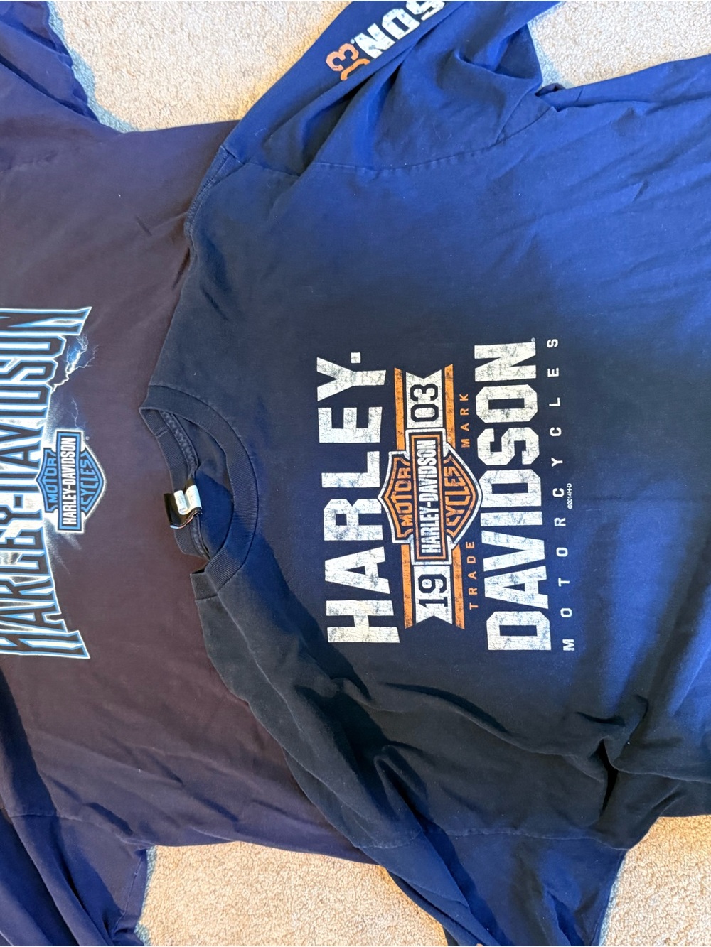 Harley-Davidson Men's Blue long sleeve Tees. Roughrider & Rommel  3XL